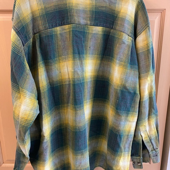 VINTAGE GRUNGE 90s Free people thick shadow Plaid Flannel Shirt L Large Men - Picture 6 of 8